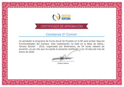 Certificado Final de Aprobación