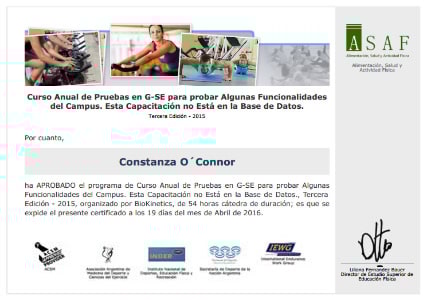 Certificado Final de Asistencia