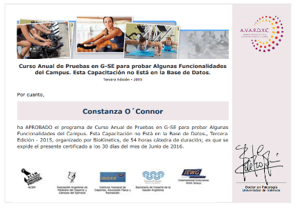 Certificado Final de Asistencia