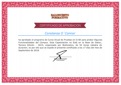 Certificado Final de Aprobación