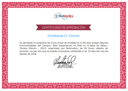Certificado de Entrenamiento de la Fuerza Explosiva