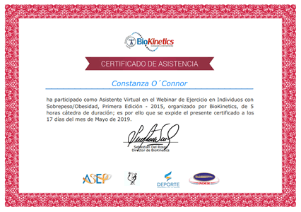 Certificado Final de Asistencia