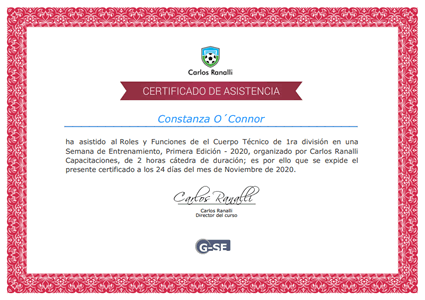 Certificado Final de Asistencia