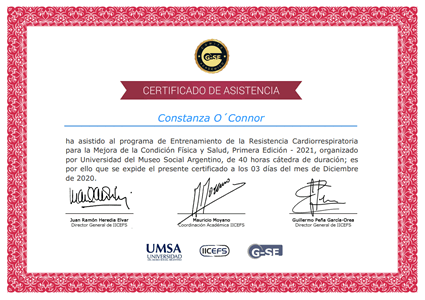 Certificado Final de Asistencia