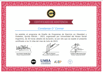 Certificado Final de Asistencia