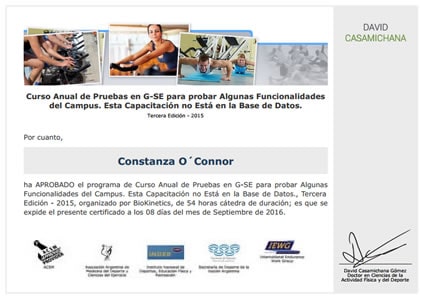 Certificado Final de Aprobación de Curso de Intervención en el Proceso de Entrenamiento de Fútbol