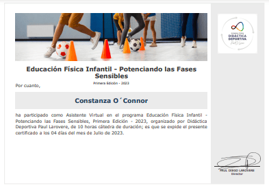 Certificado Final de Asistencia