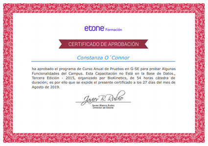 Certificado Final de Aprobación