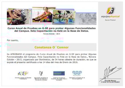 Certificado de Entrenamiento de Velocidad