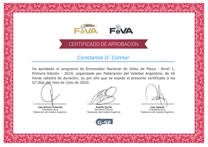 Certificado Final de Aprobación