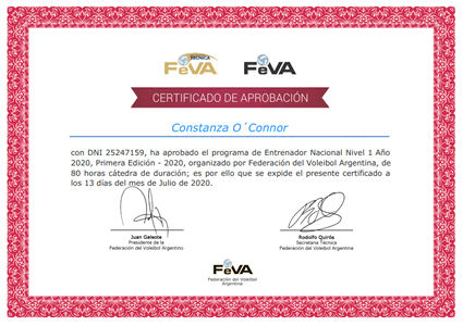 Certificado Final de Aprobación