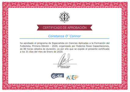 Certificado Final de Aprobación