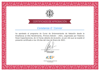 Certificado Final de Aprobación