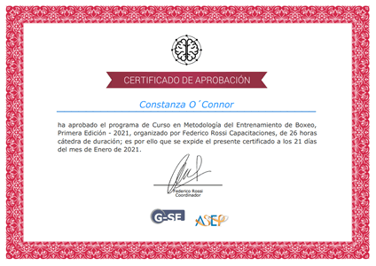 Certificado Final de Aprobación