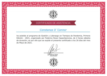 Certificado Final de Asistencia