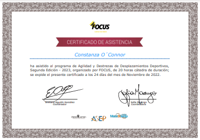 Certificado Final de Asistencia