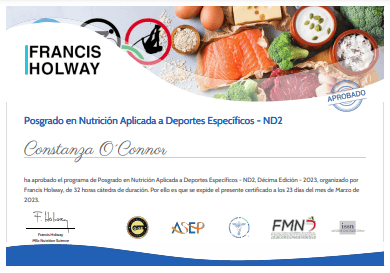 Certificado Final de Aprobación - Curso de Nutrición Aplicada a Deportes Específicos