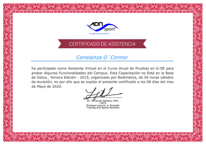 Certificado Final de Asistencia