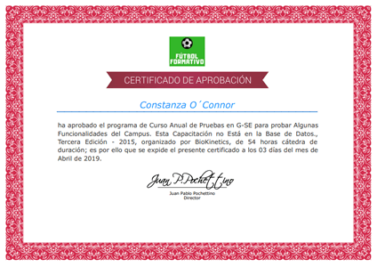 Certificado Final de Asistencia