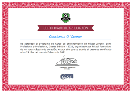 Certificado Final de Asistencia