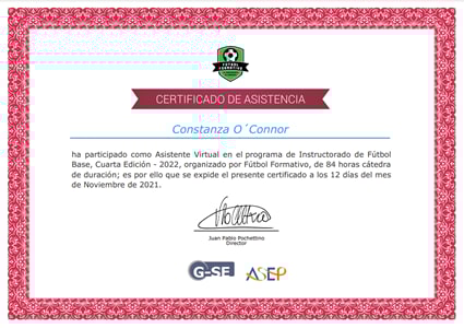 Certificado Final de Asistencia
