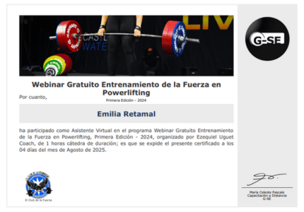 Certificado Final de Asistencia