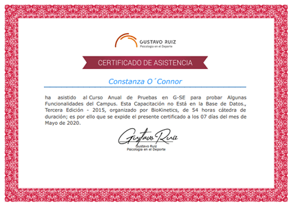 Certificado Final de Asistencia