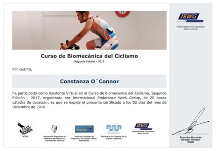 Certificado de Biomecánica del Ciclismo