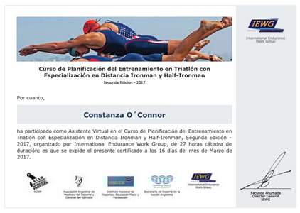 Certificado de Entrenamiento en Triatlón