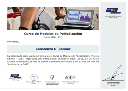 Certificado de Asistencia - Modelos de Periodización