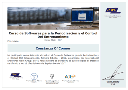 Certificado de Asistencia - Softwares para la Periodización