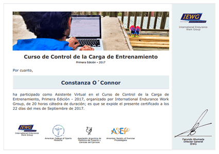 Certificado de Aprobación - Control de la Carga de Entrenamiento