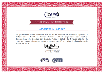 Certificado Final de Asistencia
