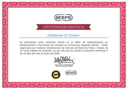 Certificado Final de Asistencia