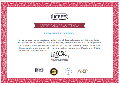 Certificado Final de Asistencia