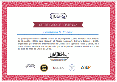 Certificado Final de Asistencia