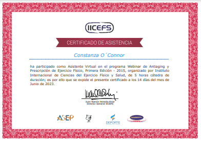 Certificado Final de Asistencia