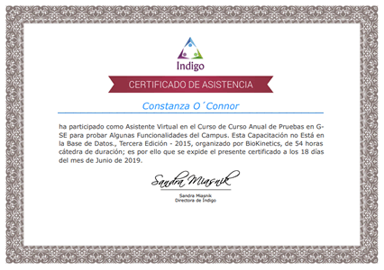 Certificado Final de Asistencia