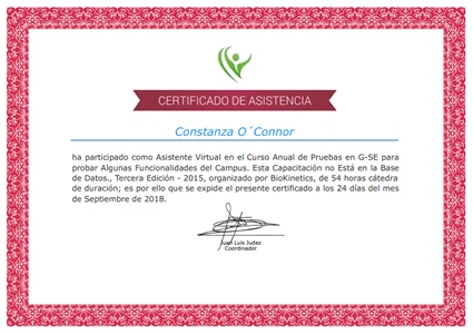 Certificado Final de Asistencia