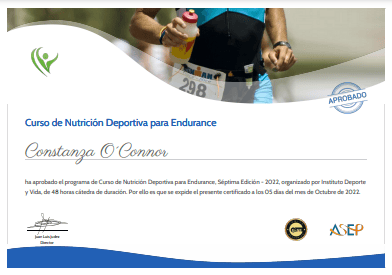 Certificado Final de Aprobación - Nutrición Deportiva para Endurance