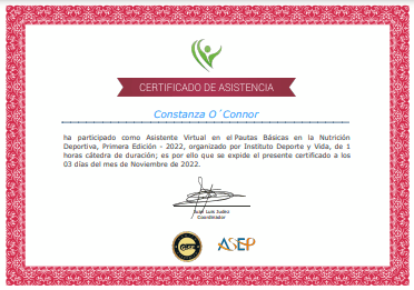 Certificado Final de Asistencia