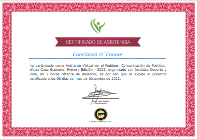 Certificado Final de Asistencia