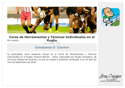 Certificado Final de Asistencia