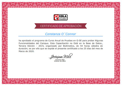 Certificado Final de Aprobación