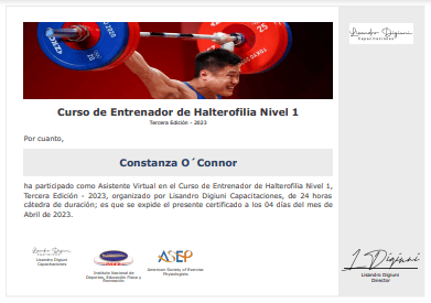 Certificado Final de Asistencia