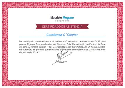 Certificado Final de Asistencia