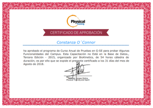 Certificado Final de Aprobación del Curso de Entrenamiento en Poblaciones Especiales