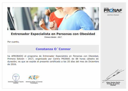 Entrenador Especialista en Personas con Obesidad