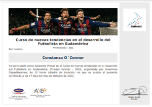 Certificado Final de Asistencia