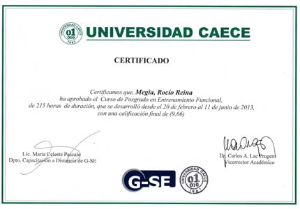 Certificado Final de Curso de Posgrado: Universidad CAECE